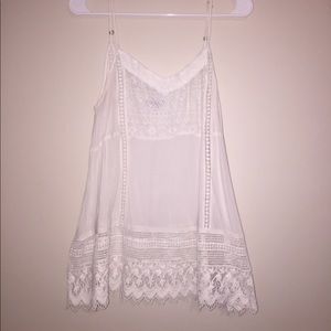 Cream colored lace detailed tank top